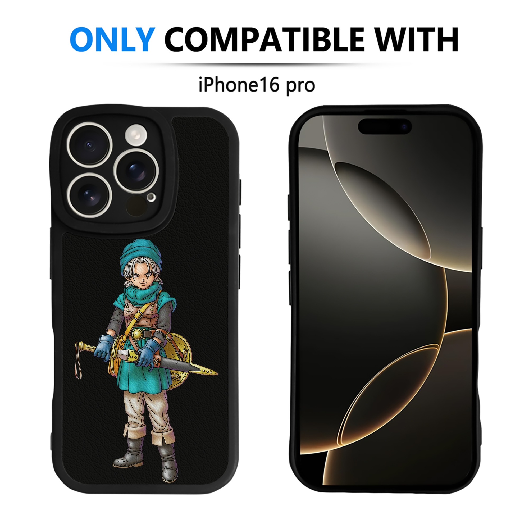 （画像用） ドラゴンクエスト Doragon Kuesuto Dragon Quest 【iPhone 16シリーズ対応】シリコンスマホケース（レザー調） 材質：シリコン